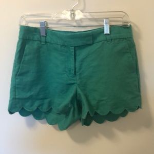 JCrew Scalloped Linen Shorts